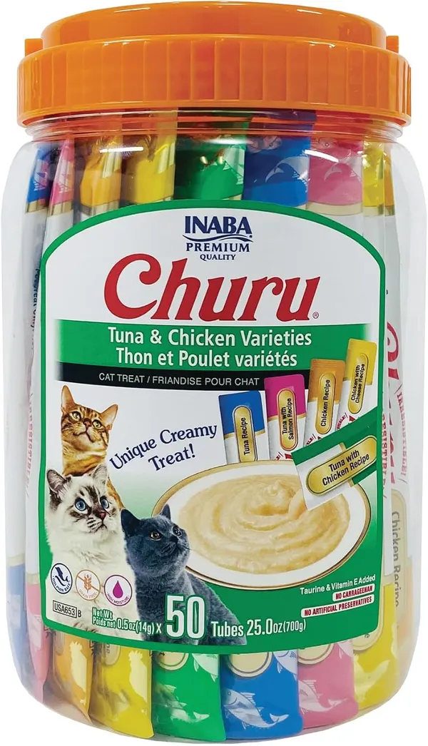 INABA Churu Cat Treats Tuna Varieties 50-Pack