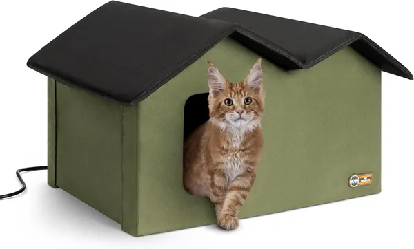 K&H Pet Products Outdoor Heated Cat House Extra-Wide