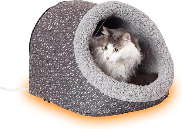 K&H Thermo-Pet Cave heated cat bed with fleece interior