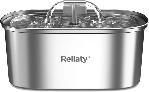 Rellaty Cat Water Fountain Stainless Steel 3.2L/108oz