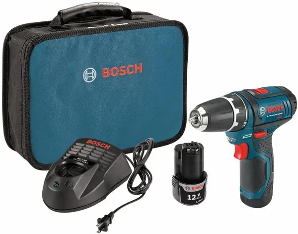 Bosch PS31-2A compact drill in hand showing its small size