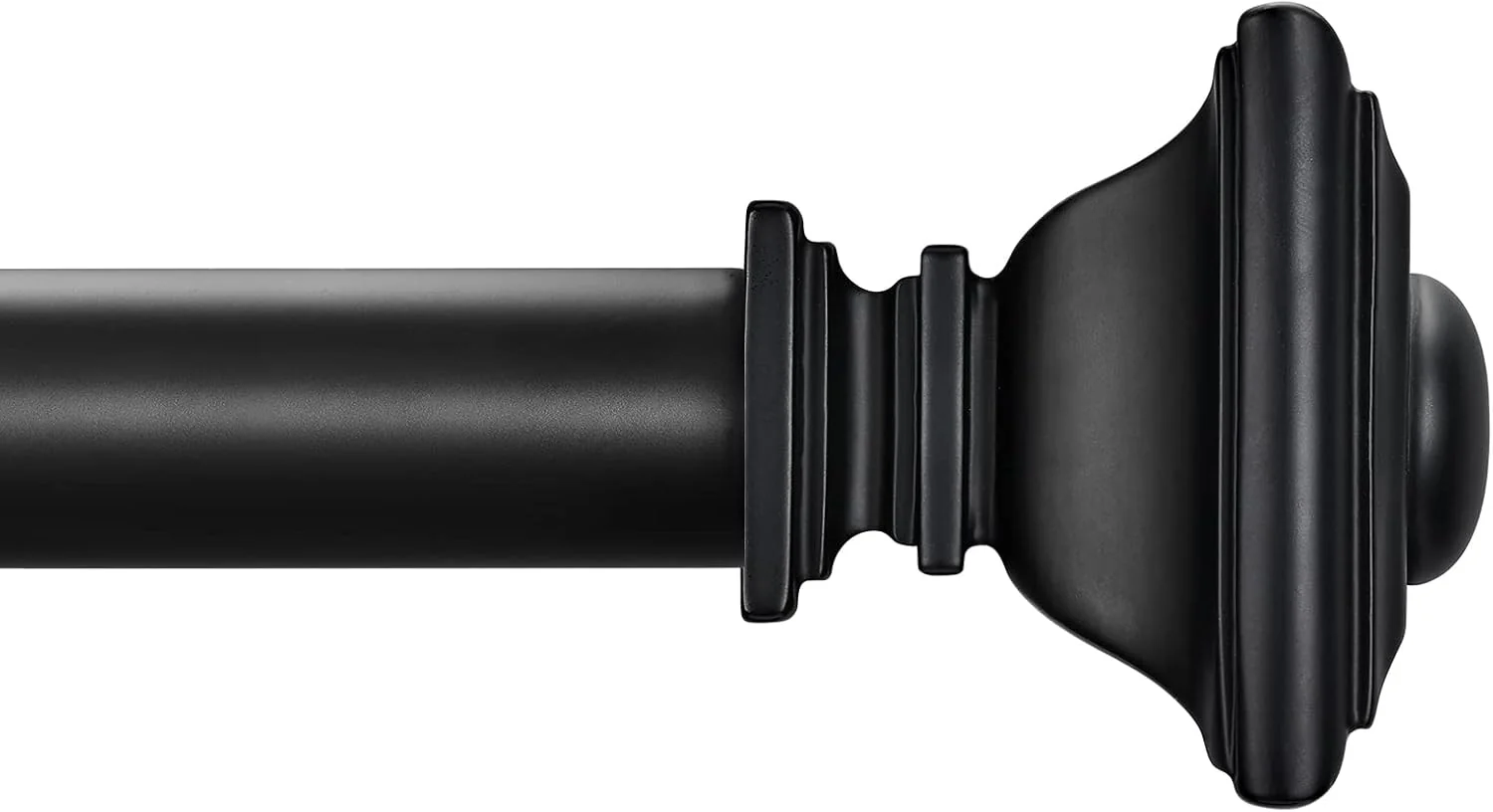 BRIOFOX Black Adjustable Curtain Rod (48-84 inch)