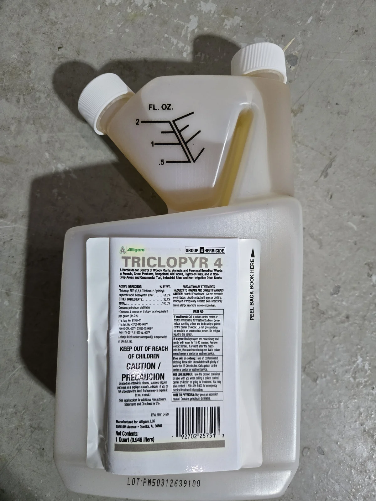 Triclopyr herbicide — apply directly to the freshly cut stump within 10 minutes