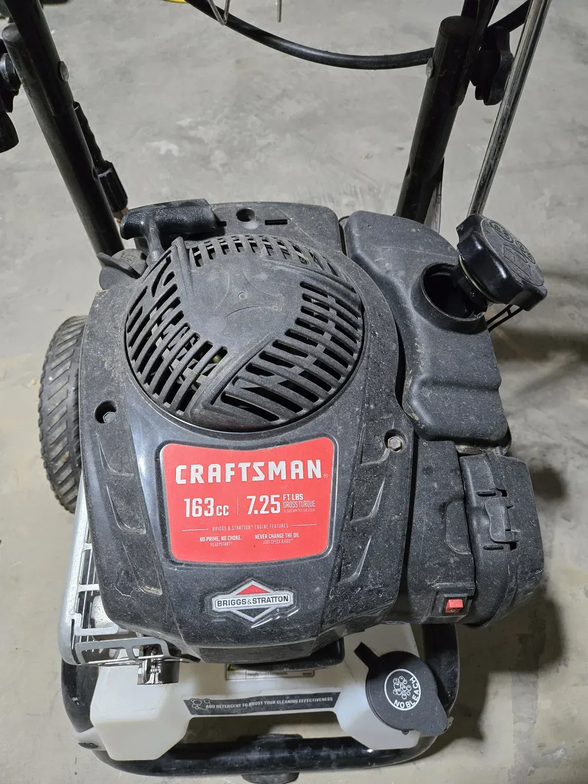 The 163cc Briggs on the washer is the easy part — it winterizes like any four-stroke