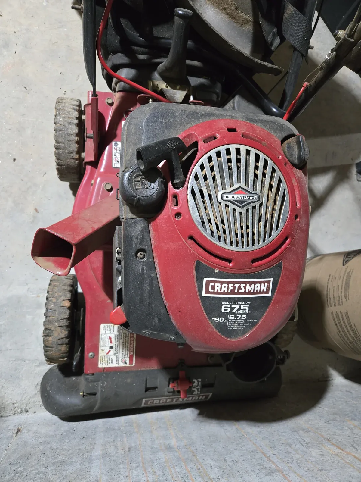 The Craftsman's 190cc Briggs — one more small engine that gets the same run-dry treatment before winter