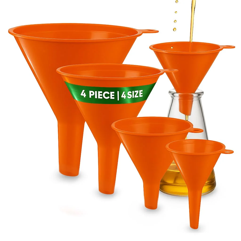KarZone Oil Funnel Set (4-Pack)