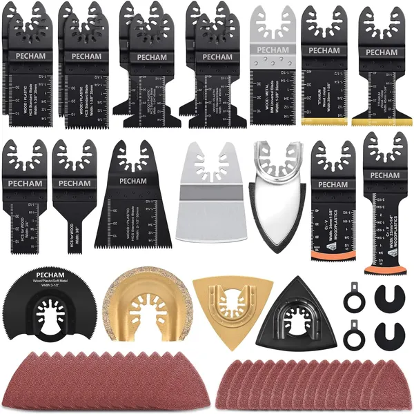 PECHAM 37-Piece Universal Oscillating Tool Blade Set