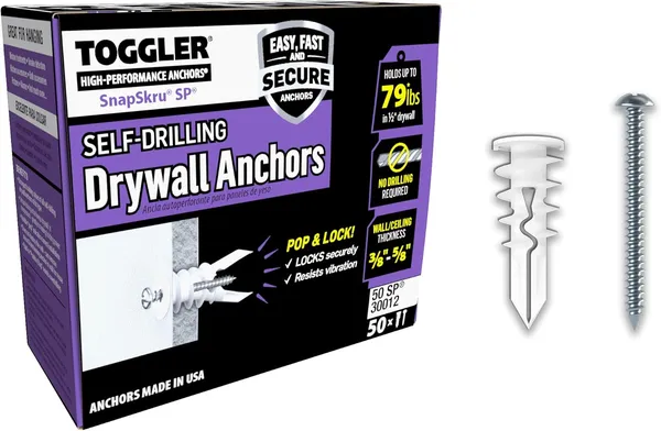 TOGGLER SnapSkru Self-Drilling Drywall Anchors (100-Pack)