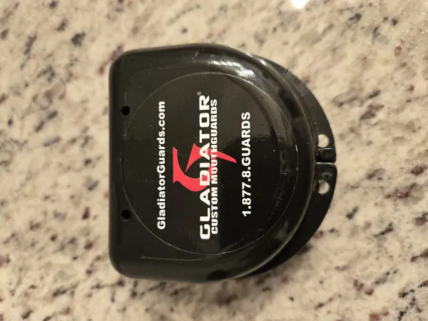 Gladiator Custom Mouthguard case — this thing goes everywhere with me