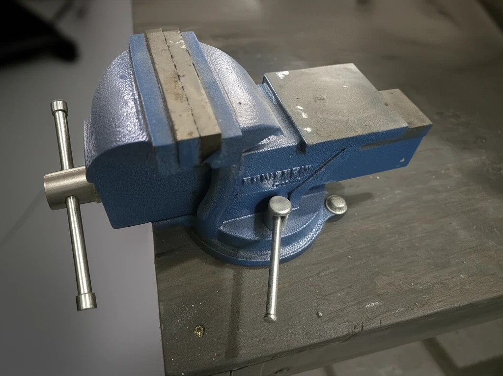 My bench vise setup for regripping — don't over-tighten or you'll crush graphite shafts
